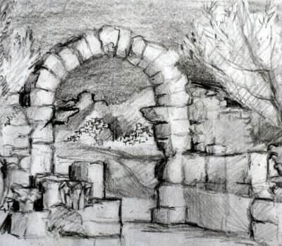 Römische Ausgrabungsstätte in Marakko